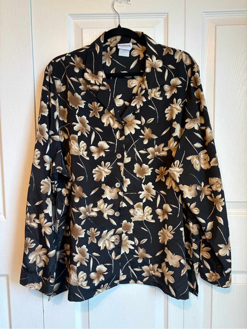 VINTAGE BonWorth 90s Whimsigoth Grannycore Floral Button Down Collared Blouse 2X